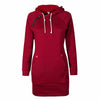 Fashion Autumn Dresses Women Hoodie Dress Pocket Long Sleeve