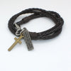 Christian Cross Leather Bracelet Scripture Jesus Bible Religious