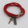 Christian Cross Leather Bracelet Scripture Jesus Bible Religious