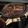 NAVIFORCE-Sports Watch Men Military Leather Quartz