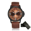 NAVIFORCE-Sports Watch Men Military Leather Quartz