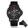NAVIFORCE-Sports Watch Men Military Leather Quartz