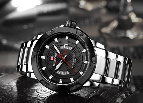 NAVIFORCE - Men Full Steel Watches Quartz Watch Analog