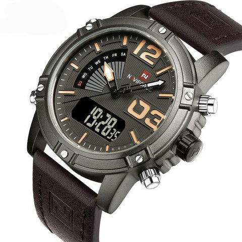 2017 New Top Luxury Brand Analog Led Watches Men Leather