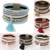 Multilayer Leather Tassel Magnetic Braided Bracelet