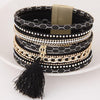 Multilayer Leather Tassel Magnetic Braided Bracelet