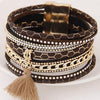 Multilayer Leather Tassel Magnetic Braided Bracelet