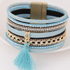 Multilayer Leather Tassel Magnetic Braided Bracelet