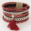 Multilayer Leather Tassel Magnetic Braided Bracelet