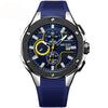 MEGIR- Men Sport Watch Chronograph Silicone Strap Quartz Military