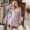 Simplee Sexy Off Shoulder Knitting Sweater Dress Women