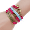 Antique Owl Engrave Epigram Charm Leather Bracelet