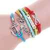 Antique Owl Engrave Epigram Charm Leather Bracelet