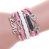 Antique Owl Engrave Epigram Charm Leather Bracelet