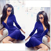 2017 Summer Autumn Fashion Women Dress Solid Pleated V-neck