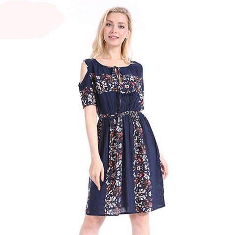 Dress Women Short Sleeve Off Shoulder Beach Plus Size