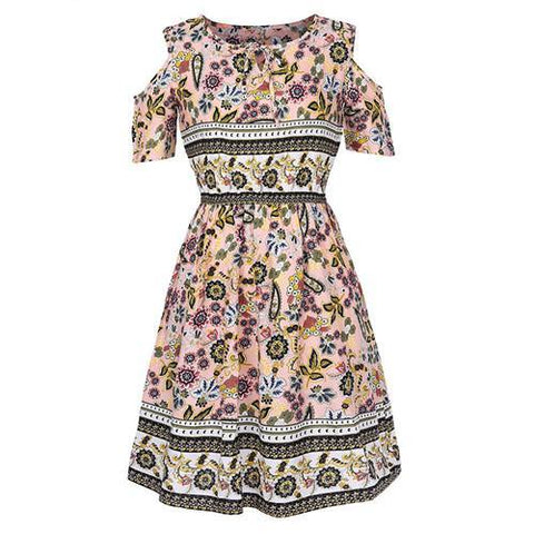 Dress Women Short Sleeve Off Shoulder Beach Plus Size