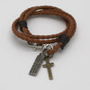 Christian Cross Leather Bracelet Scripture Jesus Bible Religious